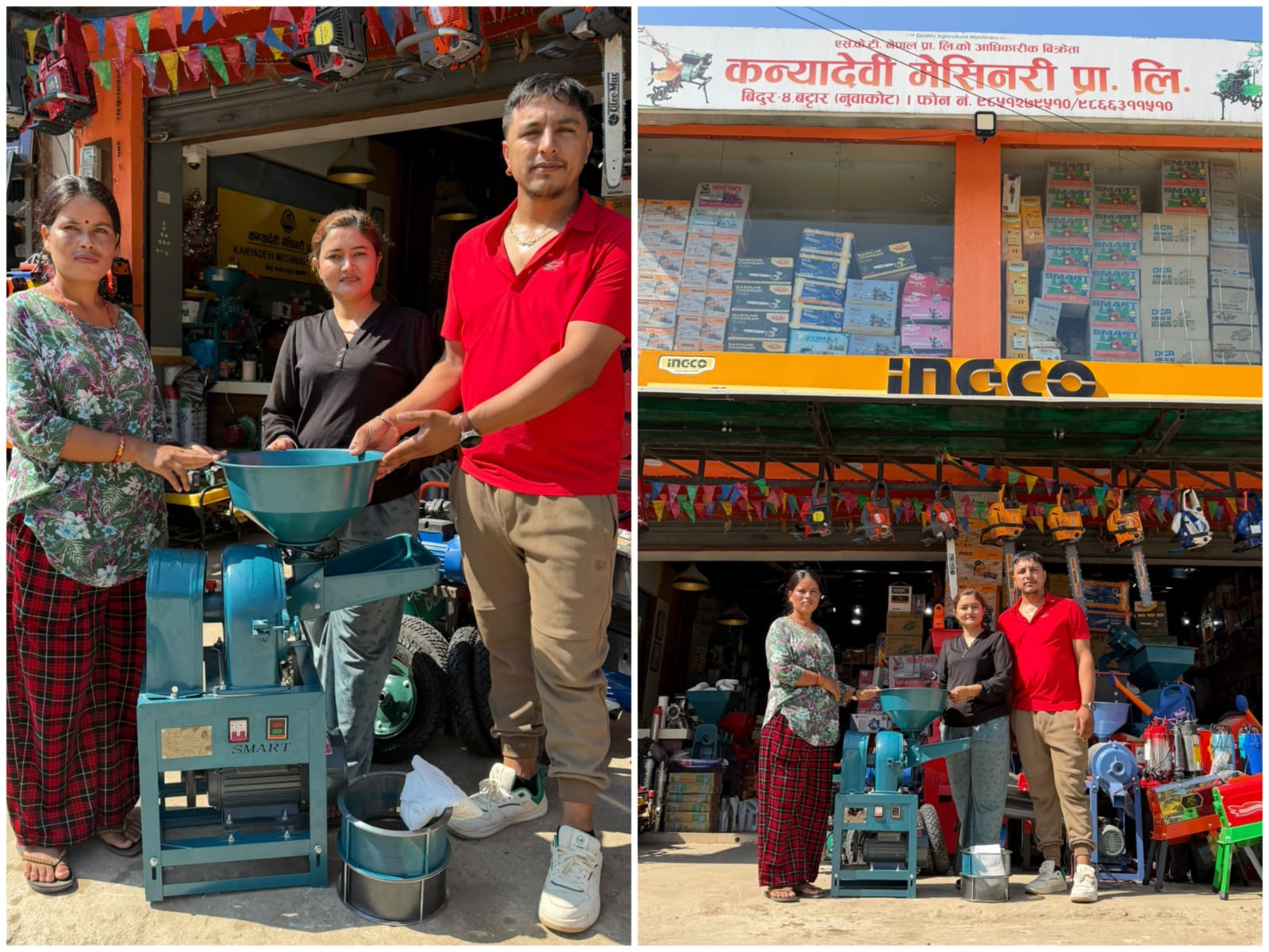 बाढीपीडितको पुनःस्थापनाका लागि सहयोग, विदुरकी प्रतिमालाई मसला पिस्ने मेसिन हस्तान्तरण